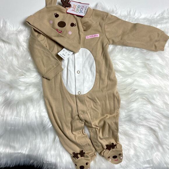 Carter's Just One You My First Christmas Set Baby Size 6 Months Reindeer Pajamas - Picture 5 of 9